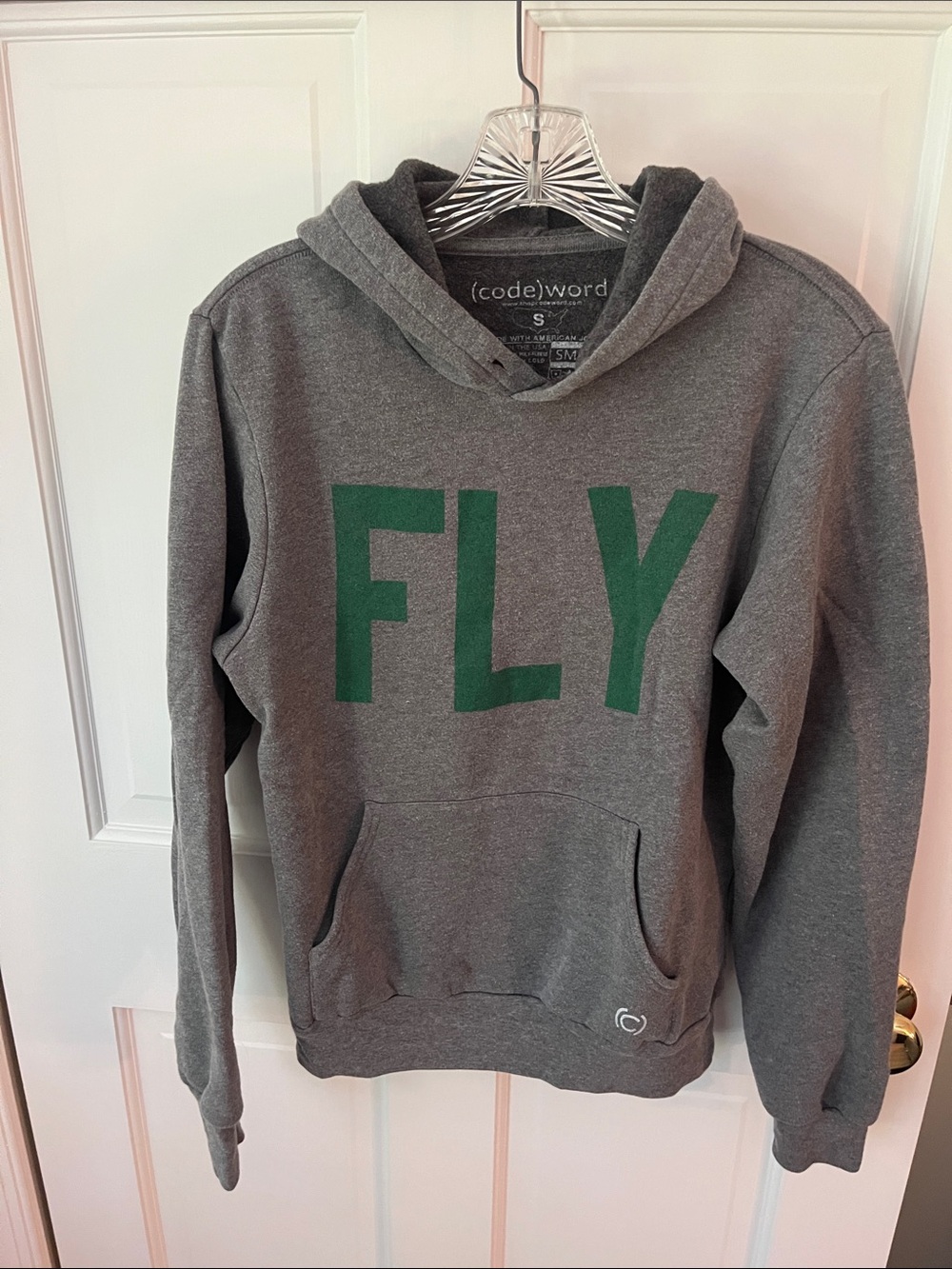 Gray 'FLY' Hooded Sweatshirt - Green Print Philadelphia Eagles